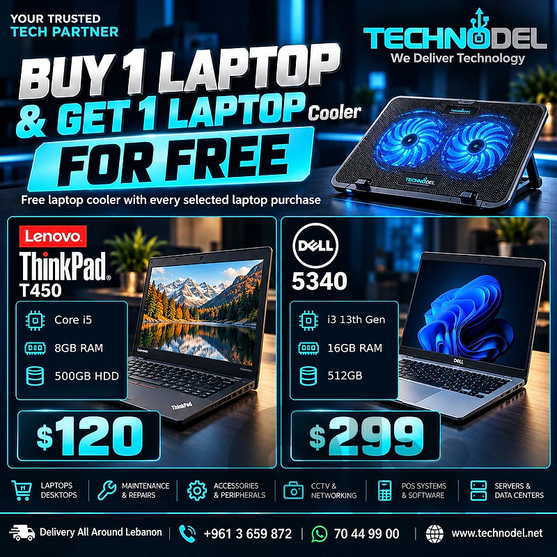 BUY 1 LAPTOP & GET 1 LAPTOP COOLER FREE