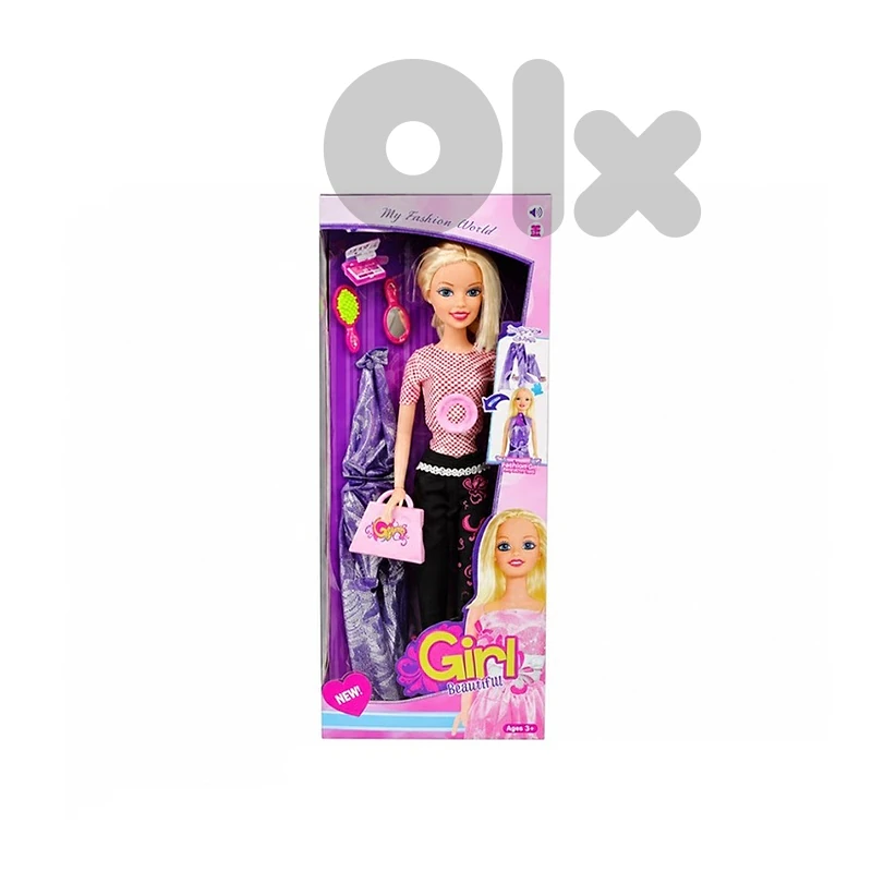 Kids Fashion Doll with Outfit & Beauty Accessories -دمية أزياء للأطفال