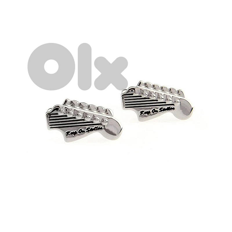 Signature MG-96 Electric Guitar Headstock Cufflink Pair Chrome Plated