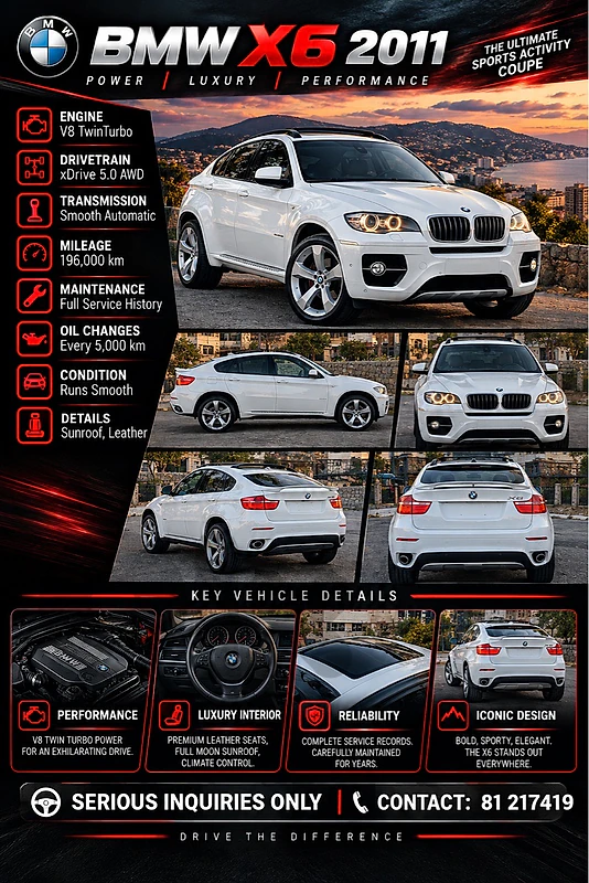 BMW X6 2011 xdrive 5.0