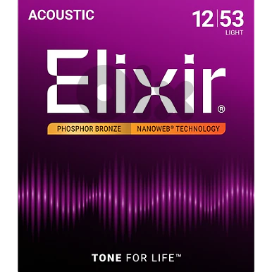 Elixir Strings Acoustic Phosphor Bronze Nanoweb Light