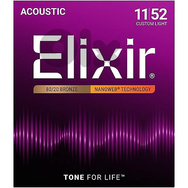 Elixir Strings Acoustic 80/20 Bronze Nanoweb Light