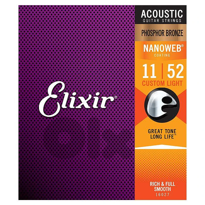Elixir Strings Acoustic Phosphor Bronze Nanoweb Custom Light