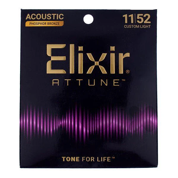 Elixir Strings Acoustic Phosphor Bronze Attune Custom Light
