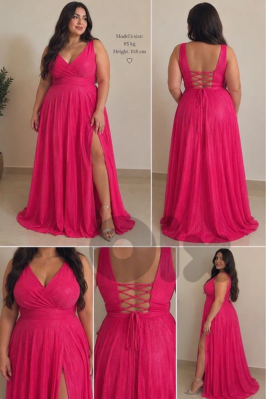 Hot pink dress plus size