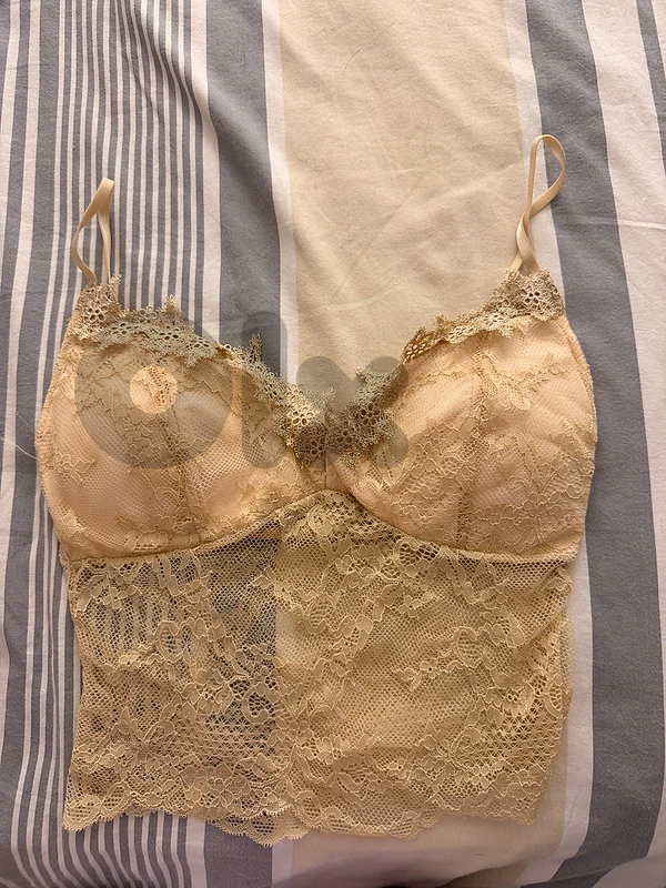 Elegant Beige Lace Corset Top