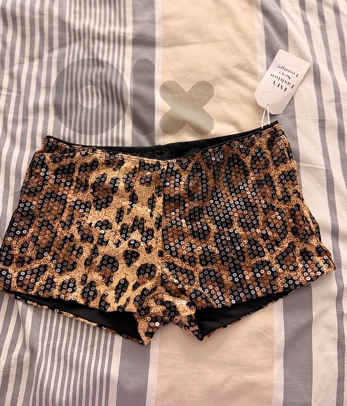 leopard print sparkly shorts leopard print sparkly shorts