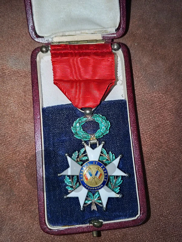Mint Silver, Gold & Enamel French Legion of Honor Medal with Case
