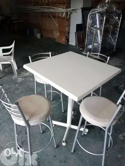 High table + bar stools