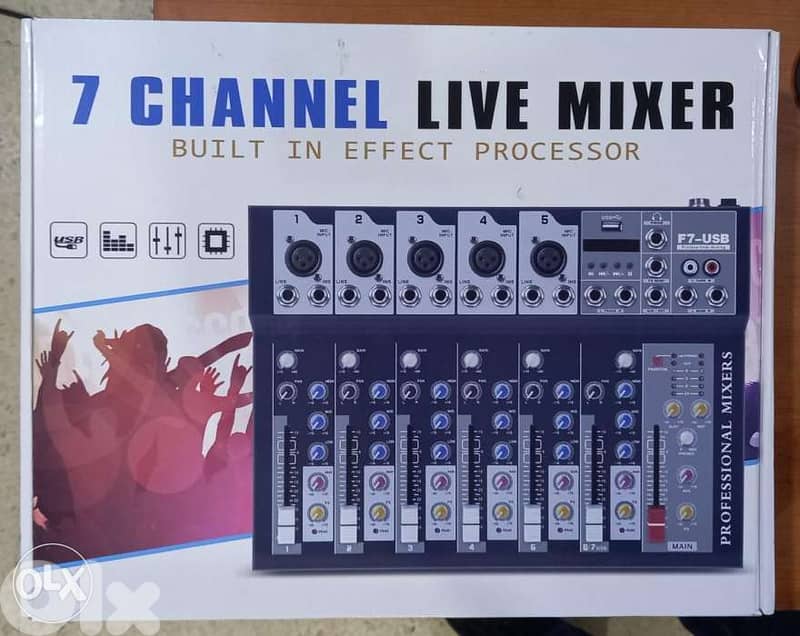 mixer 7 channel with effect & usb & bluetouth 0