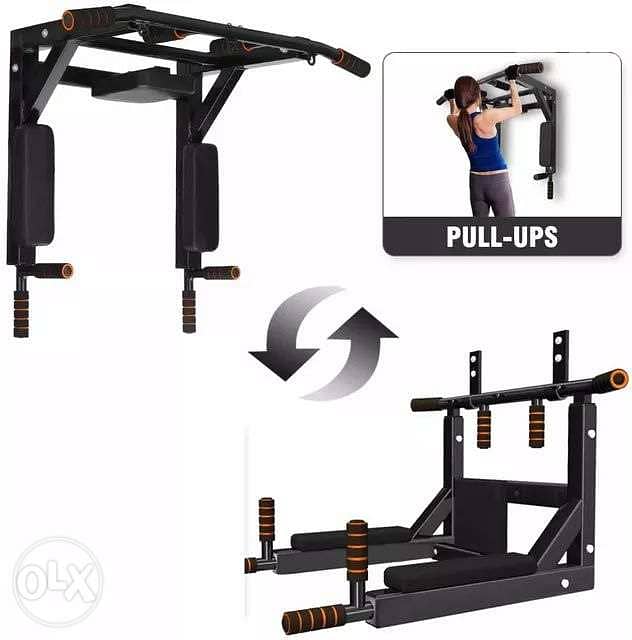 Multi Wall Mounted Adjustable Knee Raise Pull Chin Up Bar Dips Station 2