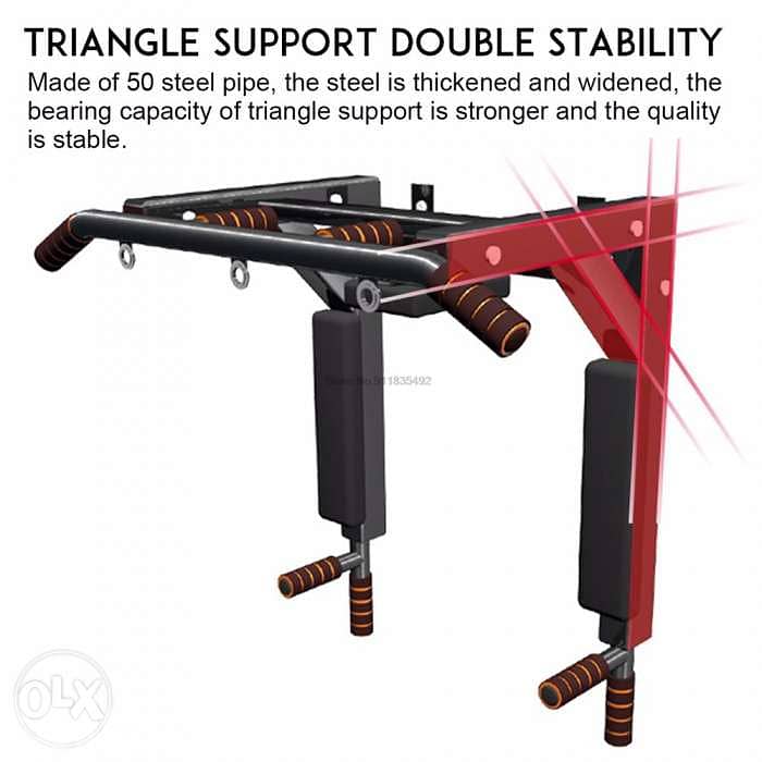 Multi Wall Mounted Adjustable Knee Raise Pull Chin Up Bar Dips Station 7