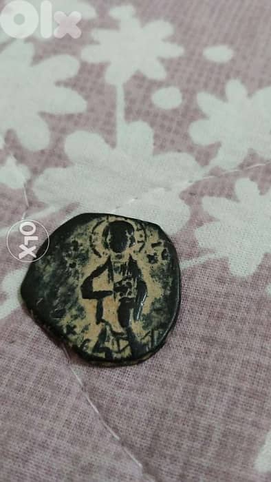 Jesus Christ King of Kings Bronze Coin with two monks year 1075 AD 0