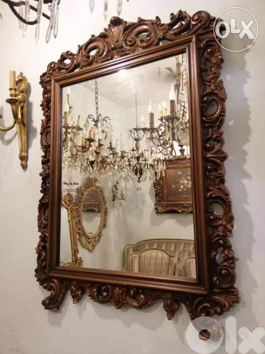 مراية ناعمة خشب حفر مميز نافر شغل ايطالي سعر مميز mirror 0