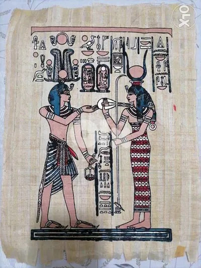 Two genuine papyrus painting. Bought from egypt. 43x33cm