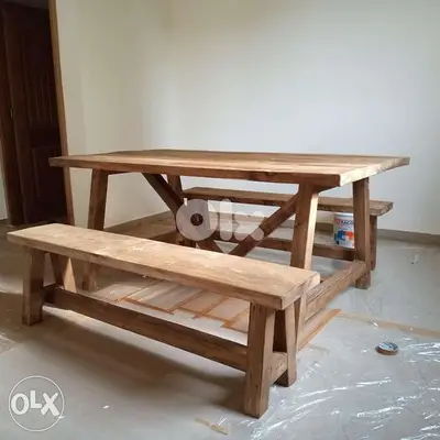 Dining table vintage style wood طاولة سفرة خشب Dining table vintage style wood طاولة سفرة خشب
