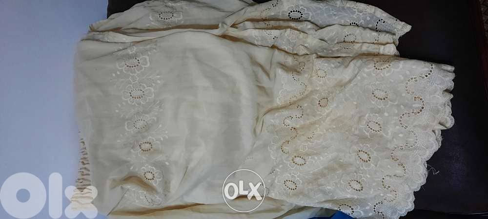 Curtain. برادي فخمةwhite:345L×530W(1 piece). Bej:295Lx445W(2 pieces) 0