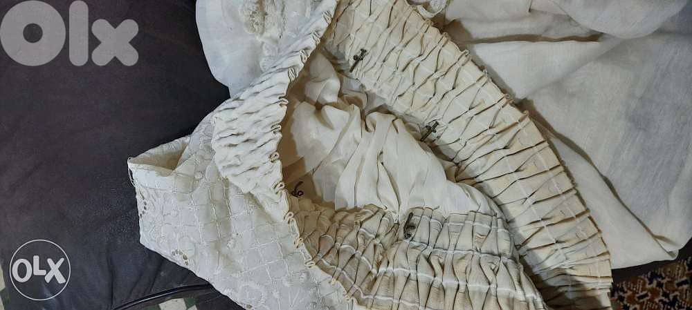 Curtain. برادي فخمةwhite:345L×530W(1 piece). Bej:295Lx445W(2 pieces) 4