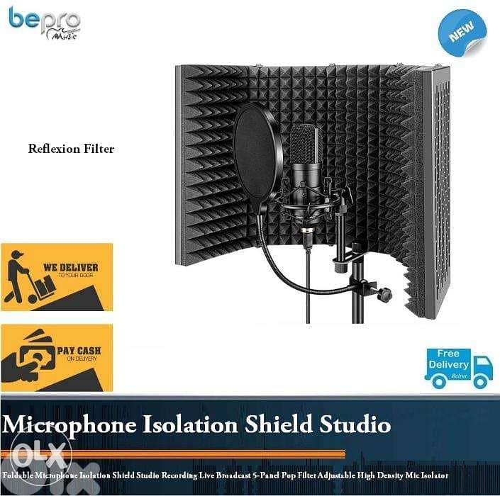 Sound Shield Live Vocal reflecxion filter,Isolation Shield Studio,Foam 0