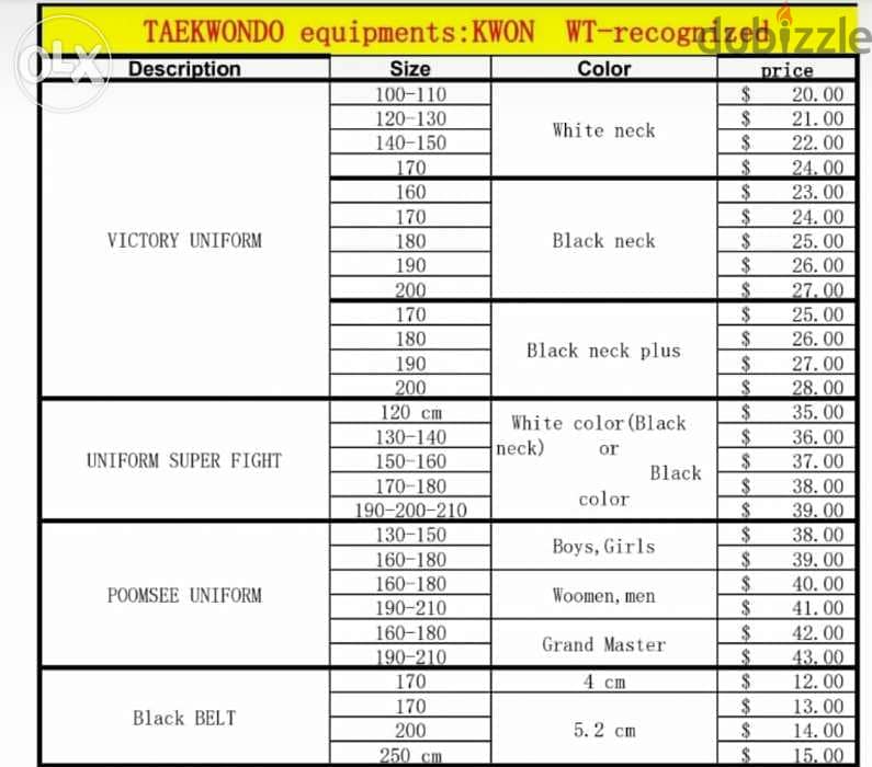 Taekwondo clothes shop 1