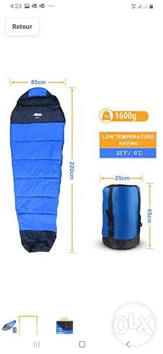 Sac Couchage léger pour Adulte Camping 100% imperméable/4$ delivery 2