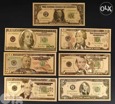 souvenir gold plate dollar set