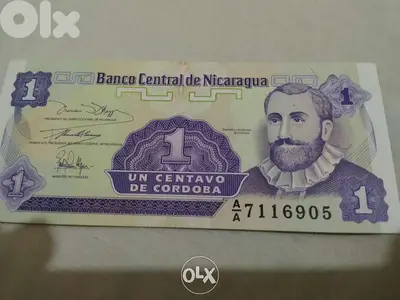 Nicaragua in Middle America Uncirculated Banknote one Centavo