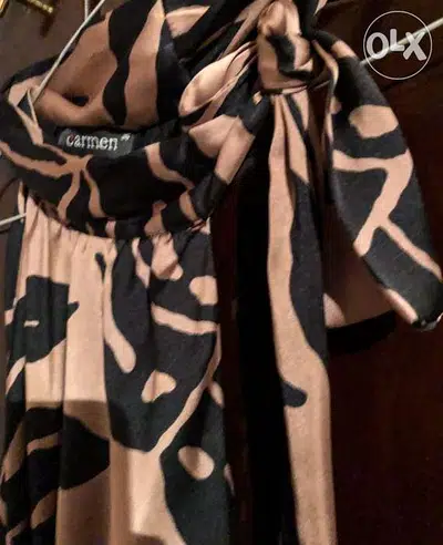 Carmen dress made in italyفستان قصير ربطة عنق