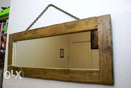 Reclaimed wall mirror مراية حيط عريض
