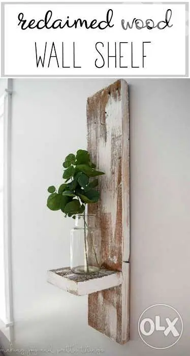 Reclaimed wall plant stand ستاند نبتة حشب