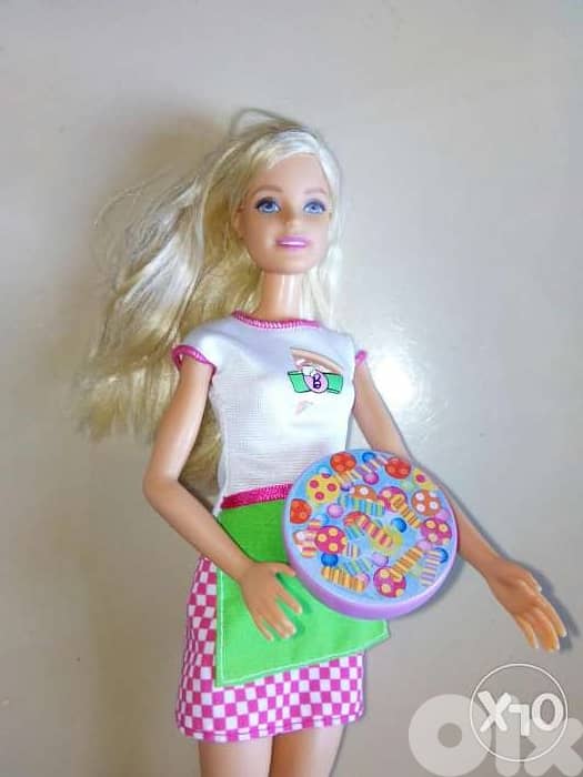 Barbie I CAN BE A PIZZA SHEF as new Mattel doll 2020+Pizza Figurine=22 1