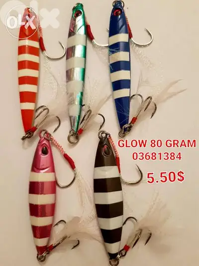 Glow fishing jigs 80 gram