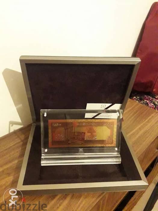 Banque du liban gold banknote with its certificate 0