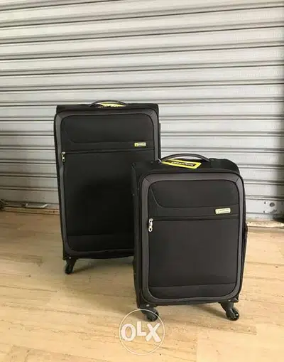 Set of soft cover swiss luggage black extra strong 76-969O37