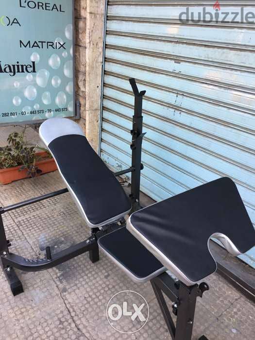 bench adjustable rack used 2 times like new 1