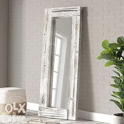 white Reclaimed rustic wood mirror مراية خشب معالج