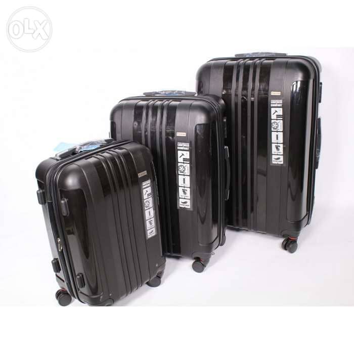 Polycarbonate Premier Unbreakable Set of travel bGs Blck 0