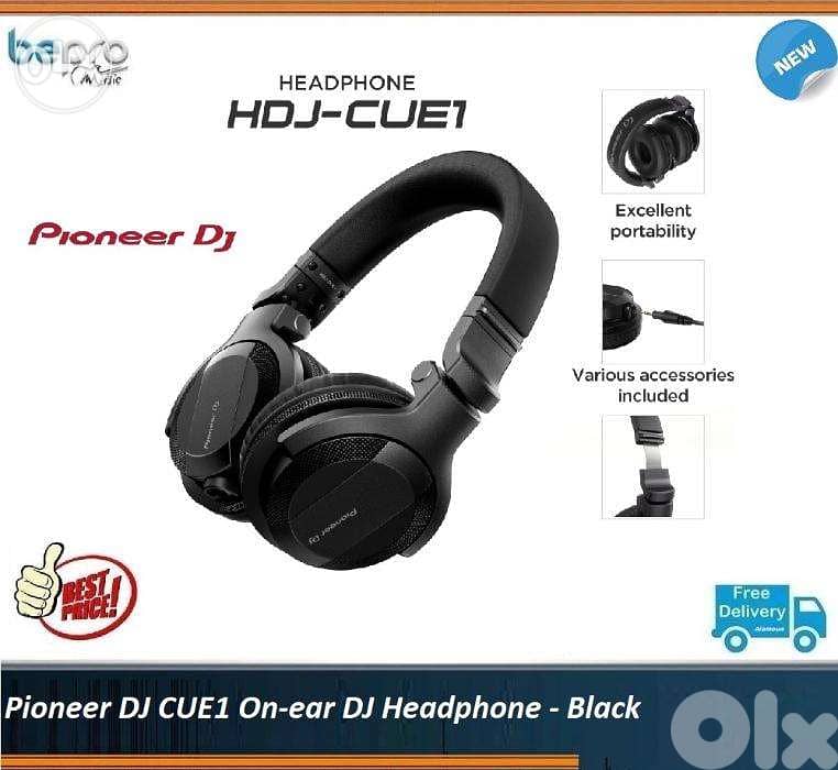 Pioneer DJ CUE1 On-ear DJ Headphone - Black Closed-back DJ Headphones 0
