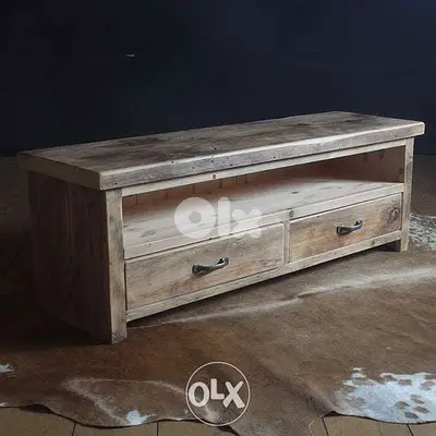Reclaimed rustic tv unit طاولة تلفاز شكل قديم