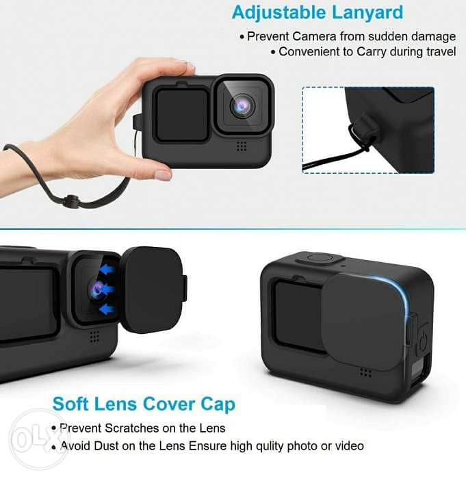 Silicone Cover For Gopro Camera Hero 13 / 12 / 11 / 10 / 9 + lens cap 1