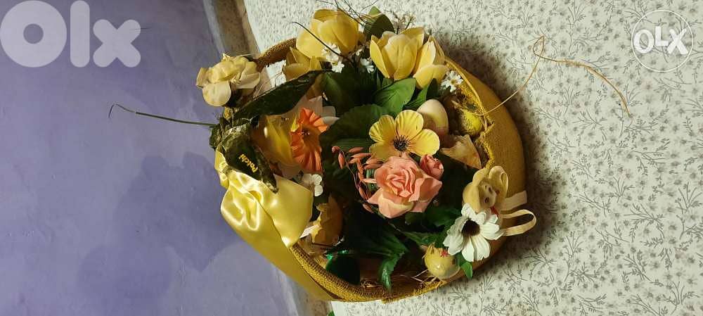 Beautiful decorated basket. سلة 3