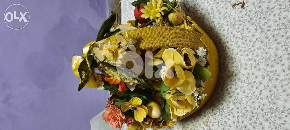 Beautiful decorated basket. سلة 0