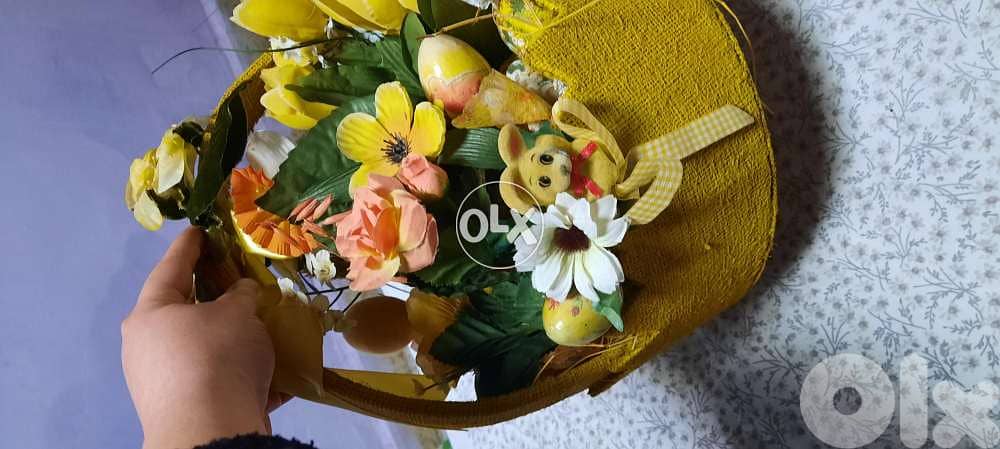 Beautiful decorated basket. سلة 4