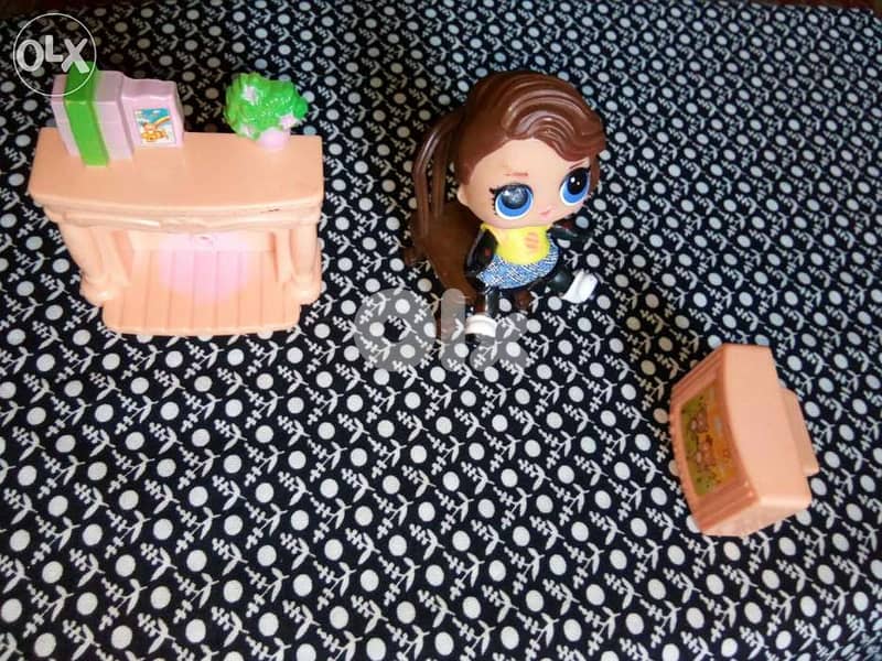 LOL MGA as new weared doll 8 Cm +Chair +Small TV +books table, all=15$ 6