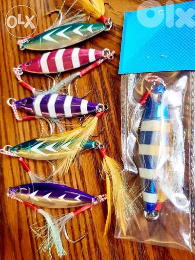 4 sale or trade on jig rod or reel glow jigs 80 gram