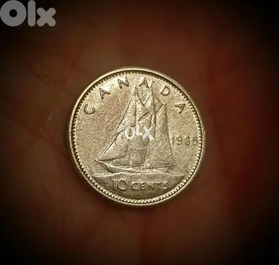 1965 Canada silver 10 Cents KM# 61