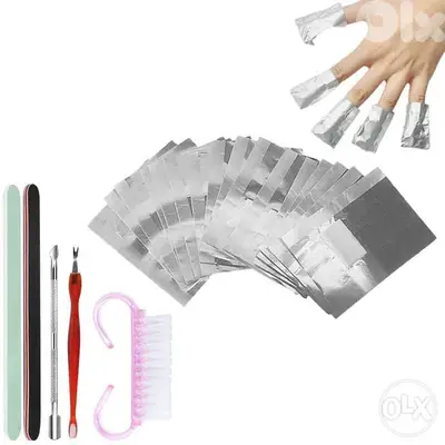 Starthi Nail Varnish Remover 200 Pcs Foil Nail Wraps Remover and 5 PCS