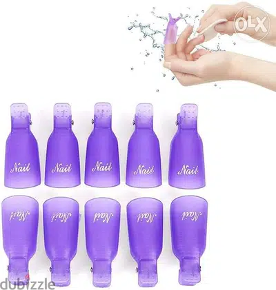 HiMo 10PC Plastic Acrylic Nail Art Soak Off Cap Clip UV Gel Polish Rem