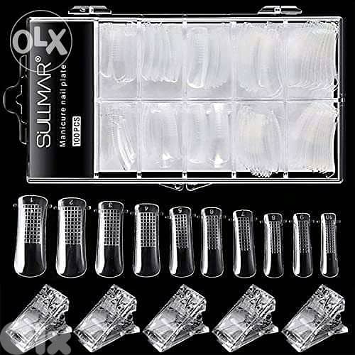 DELFINO Poly Gel Quick Building Nail Tips Clip, with 100 Pcs Nail Moul 0