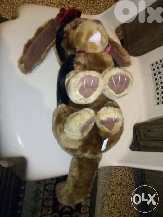 DOG LIGHT BROWN with hat large height 30Cm great cute as new plush=12$ 4